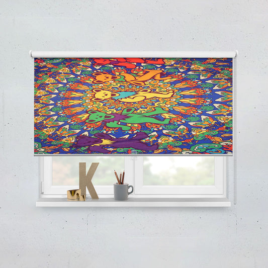 Grateful Dead Tie Dye Tapestry Window Roller Blinds Shades