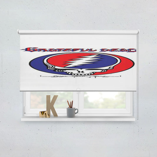 Grateful Dead White-Skull Logo Window Roller Blinds Shades