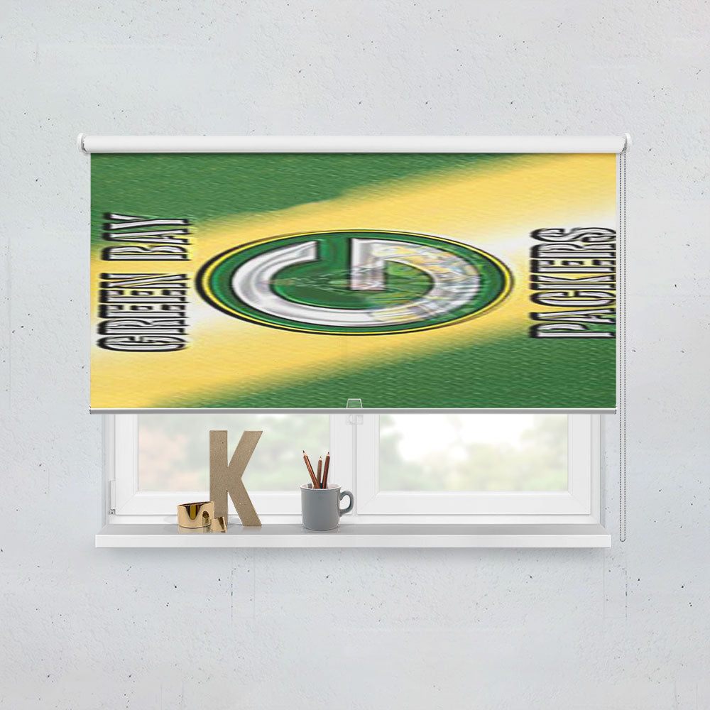 Green Bay Packers Raised Window Roller Blinds Shades
