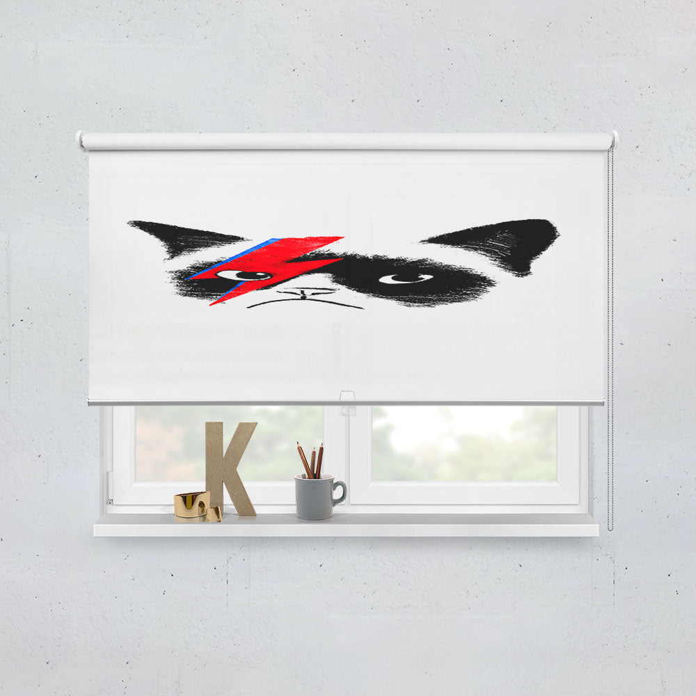Grumpy Cat As David Bowie  Window Roller Blinds Shades