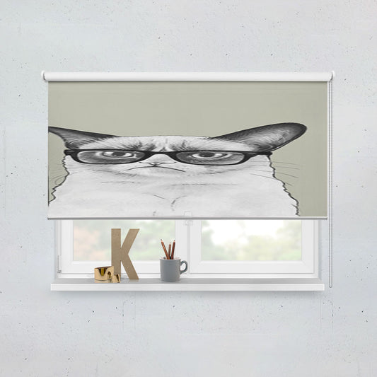 Grumpy Cat Glasses  Window Roller Blinds Shades