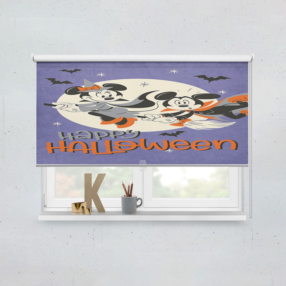 Halloween Mickey & Minnie Broom Flight Window Roller Blinds Shades