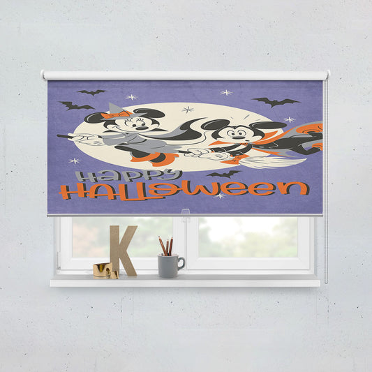 Halloween Mickey & Minnie Broom Flight Window Roller Blinds Shades