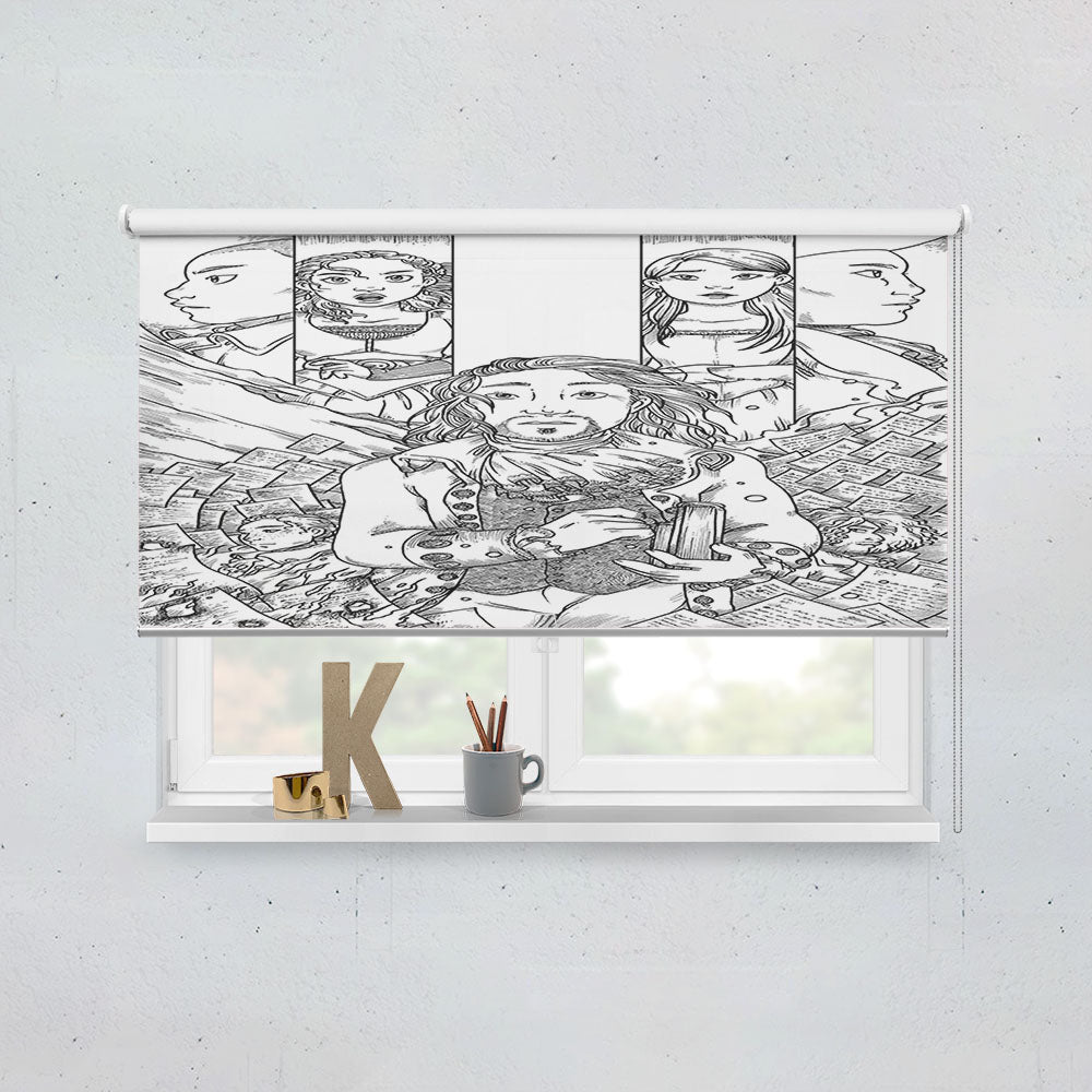 Hamilton American Musical Sketch Doodle Window Roller Blinds Shades