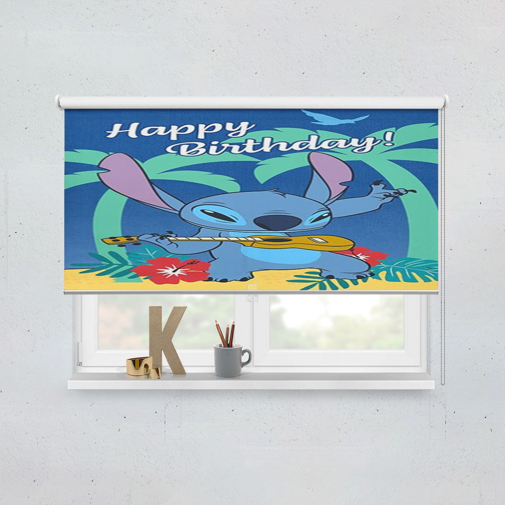 Happy Birthday Stitch Window Roller Blinds Shades