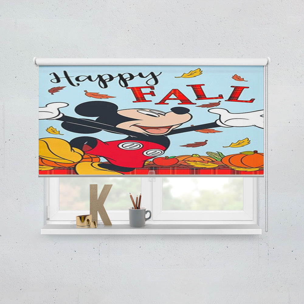 Happy Fall Mickey Window Roller Blinds Shades