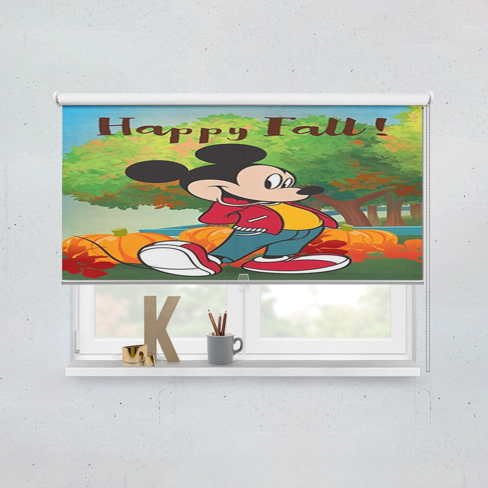 Happy Fall Pumpkin Patch Mickey Window Roller Blinds Shades