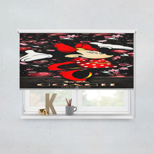 Happy Minni Mouse Coach Flowers Window Roller Blinds Shades