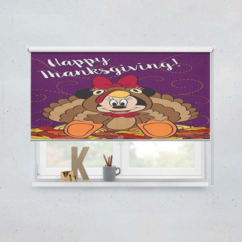 Happy Thanksgiving Minnie Mouse Window Roller Blinds Shades