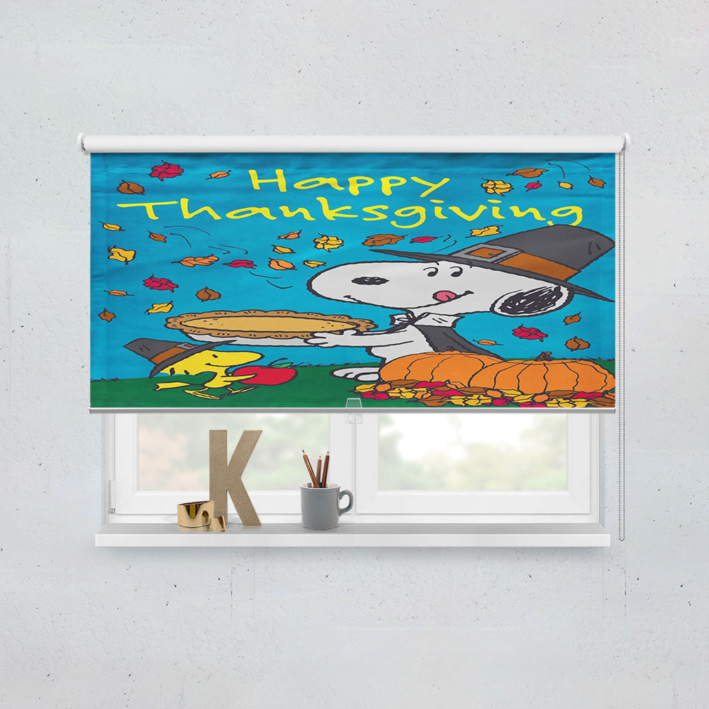 Happy Thanksgiving Snoopy Window Roller Blinds Shades