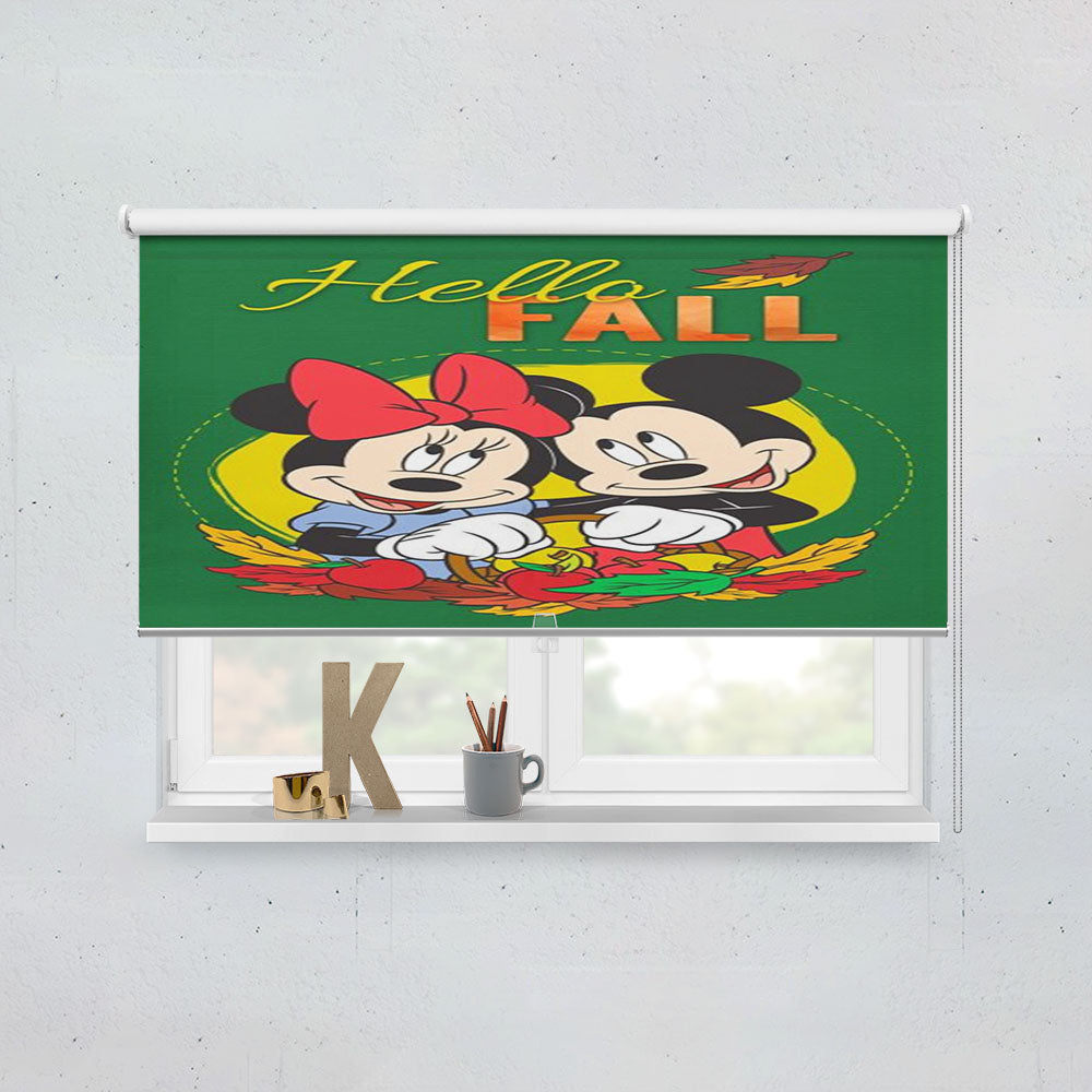 Hello Fall Mickey Minnie Window Roller Blinds Shades