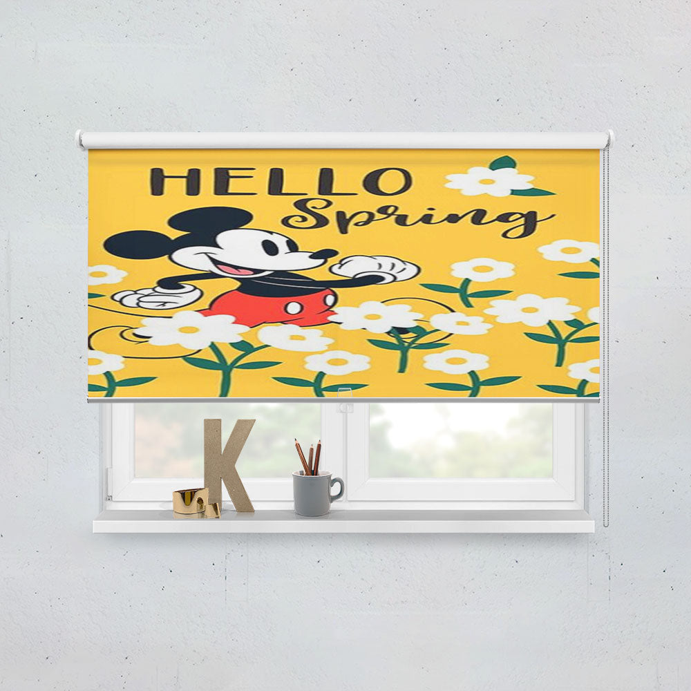 Hello Spring Daisies Mickey Mouse Window Roller Blinds Shades