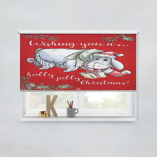 Holly Jolly Christmas Eeyore Window Roller Blinds Shades