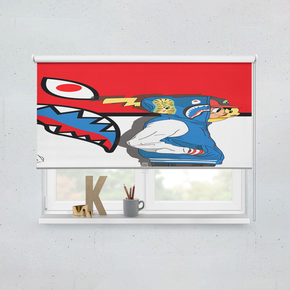 Hypebeast Hype Style Satoshi Pikachu Outfits Window Roller Blinds Shades