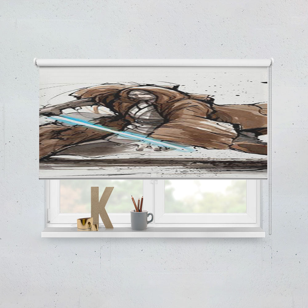 Jedi Knight From Star Wars With Calligraphy Window Roller Blinds Shades
