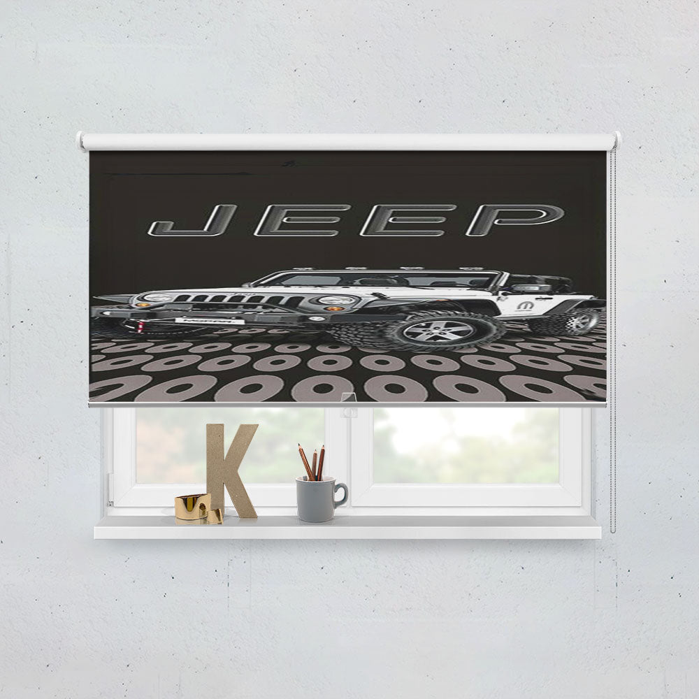 Jeep White Car Window Roller Blinds Shades