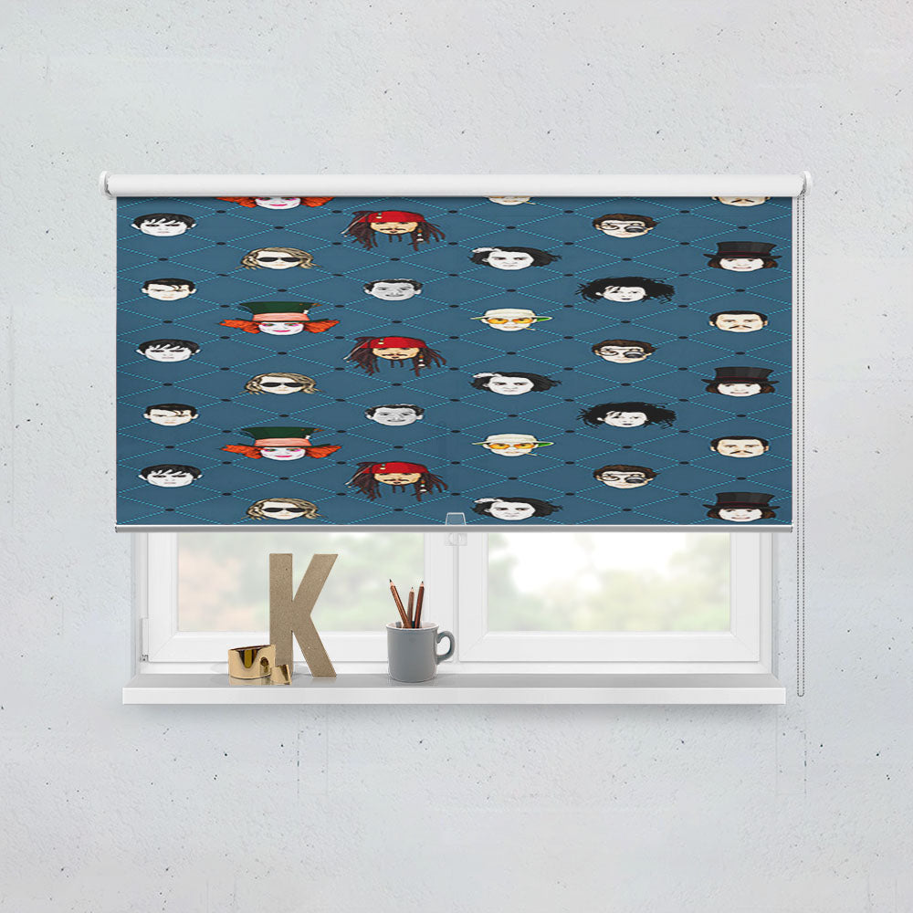 Johnny Depp All Movie Characters Pattern Window Roller Blinds Shades