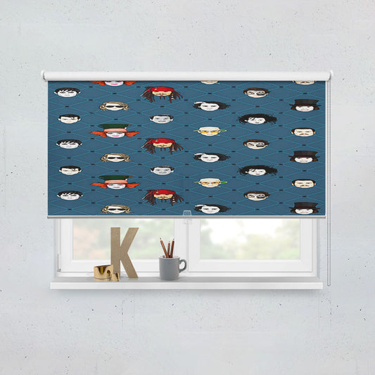 Johnny Depp All Movie Characters Pattern Window Roller Blinds Shades