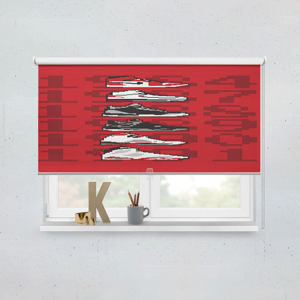 Jordan Sneaker Collection 8 Bit Style Window Roller Blinds Shades