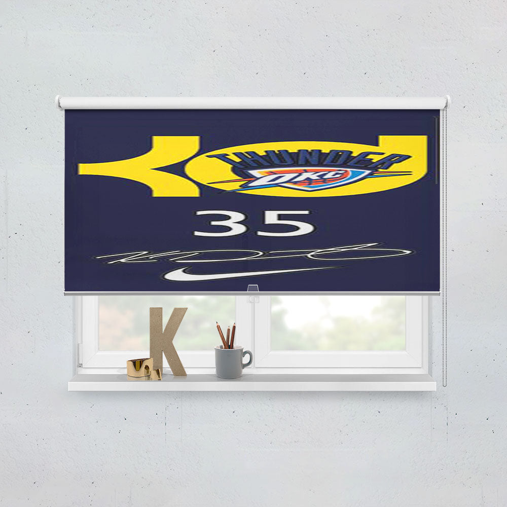 Kevin Durant Autograph Blue Window Roller Blinds Shades