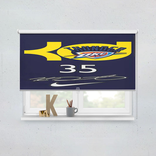 Kevin Durant Autograph Blue Window Roller Blinds Shades