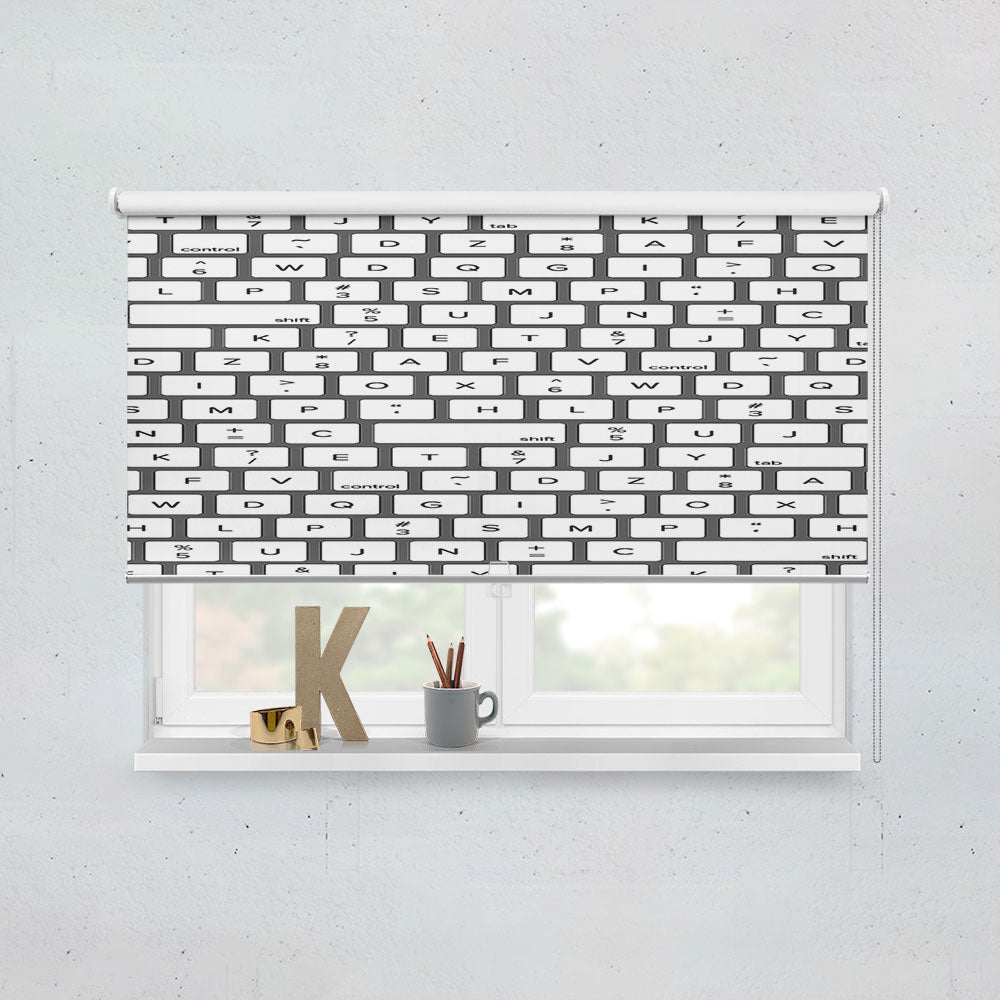 Keyboard Pattern Window Roller Blinds Shades