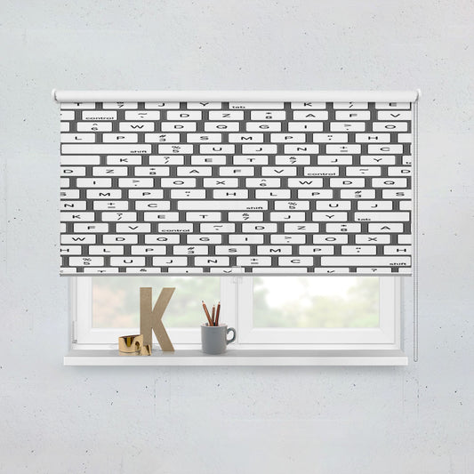 Keyboard Pattern Window Roller Blinds Shades