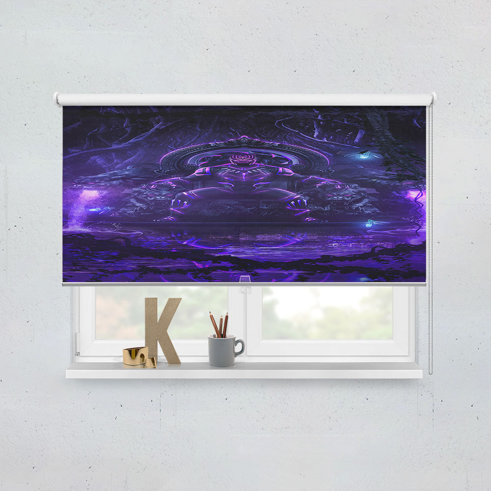 King Black Panther Purple Glow Window Roller Blinds Shades