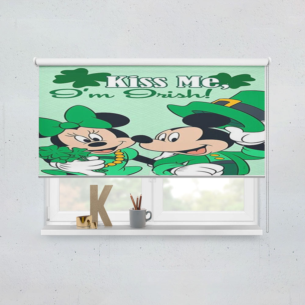 Kiss Me I’M Irish Mickey & Minnie Window Roller Blinds Shades