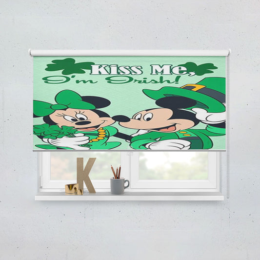 Kiss Me I’M Irish Mickey & Minnie Window Roller Blinds Shades