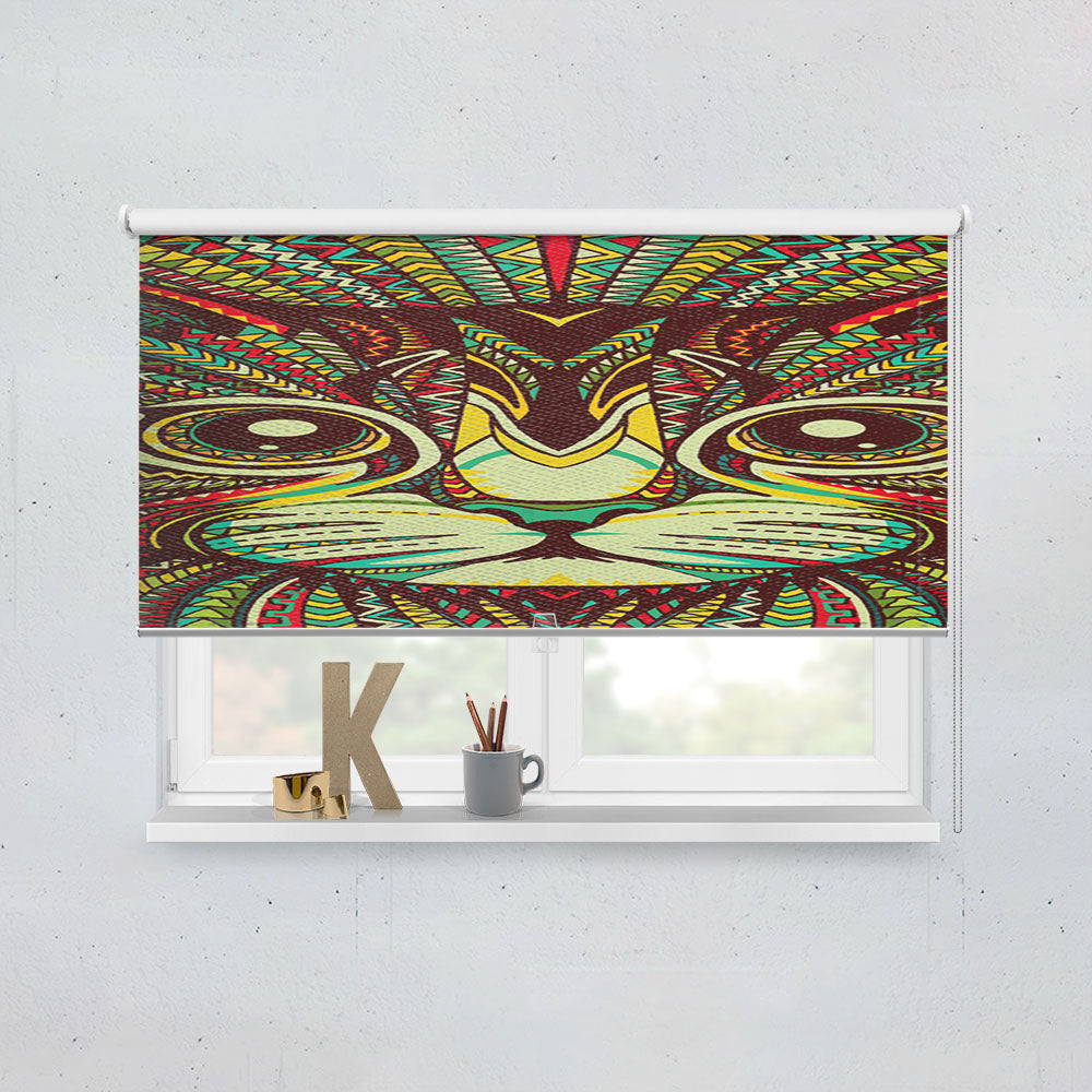 Kitten Aztec Pattern Window Roller Blinds Shades