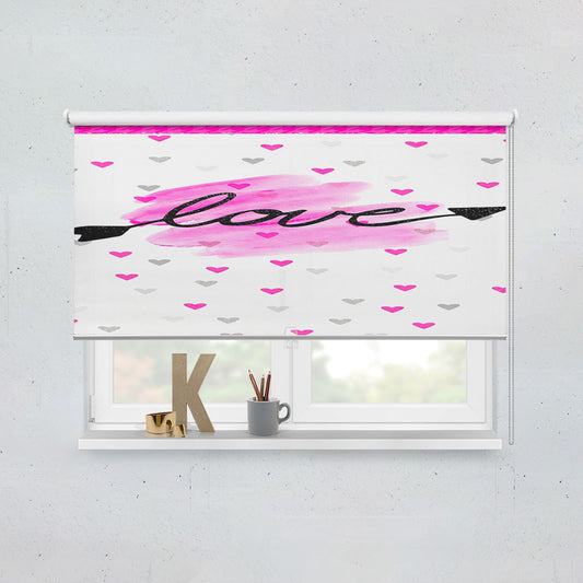 Kitty Pink Valentine Pattern Love Window Roller Blinds Shades