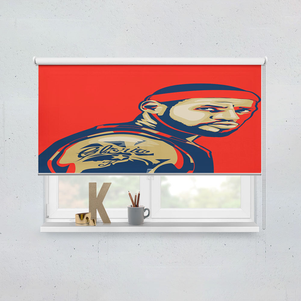 Lebron James Illustration Red Window Roller Blinds Shades