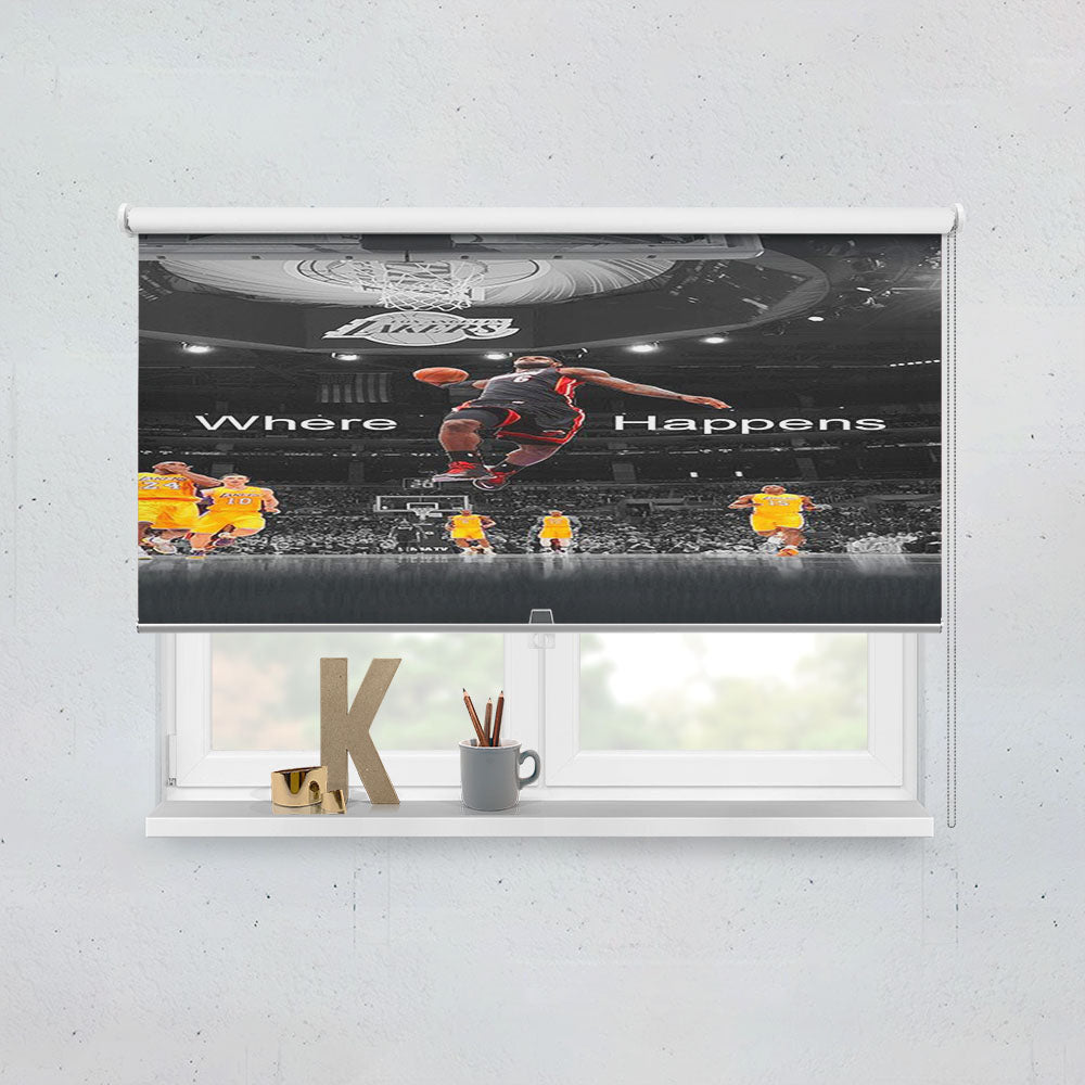 Lebron James Slam Dunk Where Happens Window Roller Blinds Shades