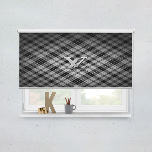Louis Vuitton Logo In Silver Style Window Roller Blinds Shades