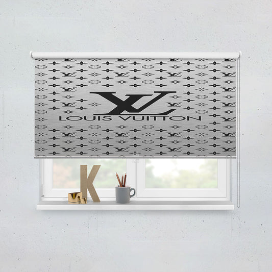 Louis Vuitton Logo Silver Window Roller Blinds Shades