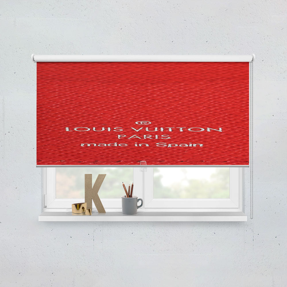 Louis Vuitton Paris Red Leather Window Roller Blinds Shades