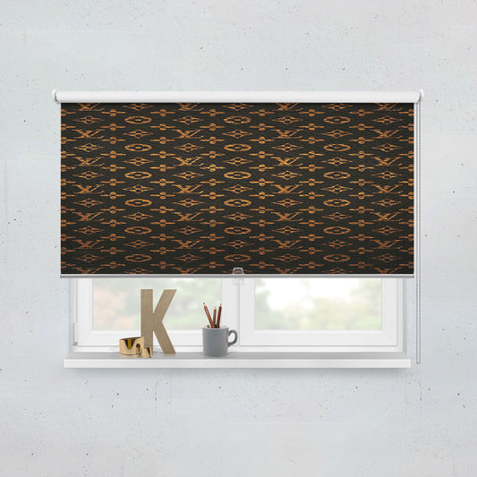 Louis Vuitton Pattern Brown Gold Window Roller Blinds Shades