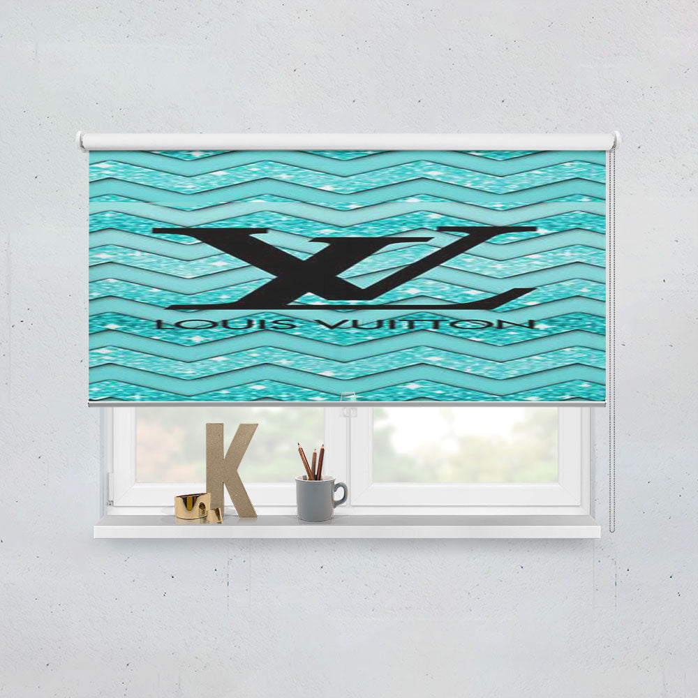Louis Vuitton Sky Blue Chevron Window Roller Blinds Shades