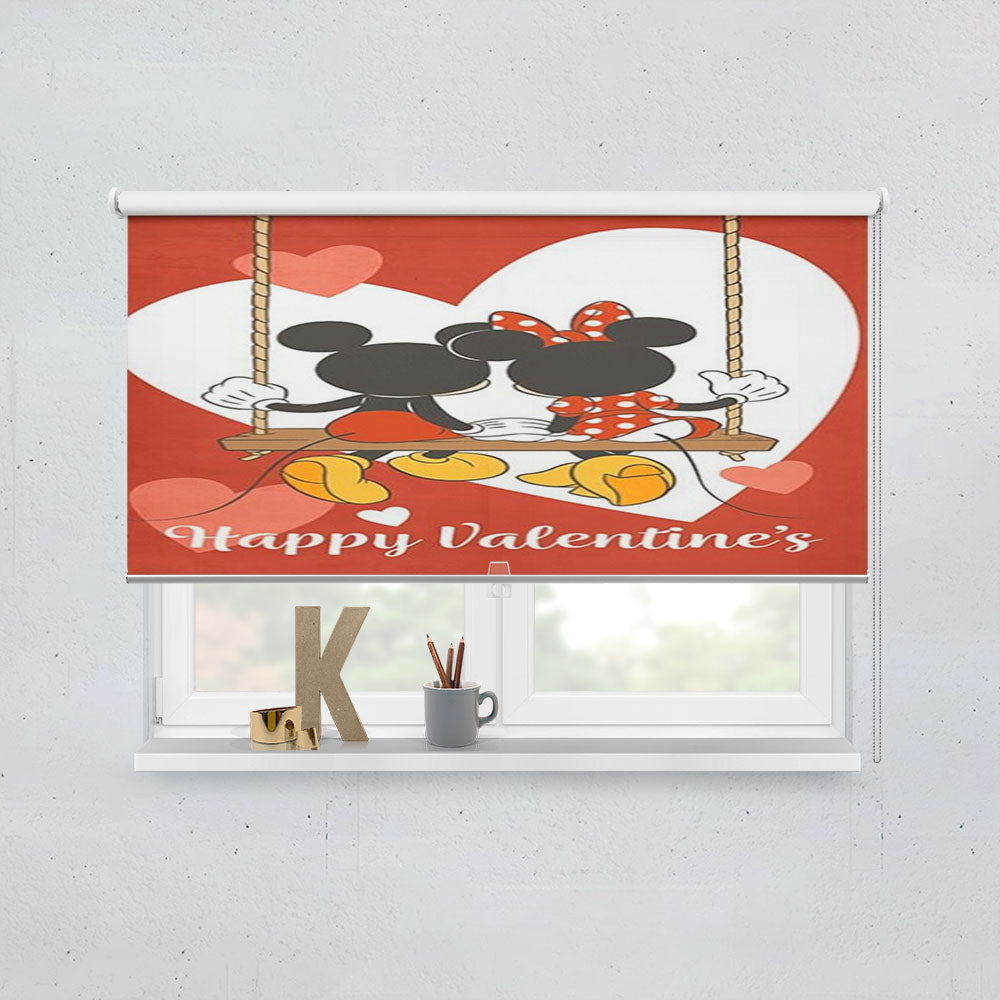 Love Is In Swing Mickey Mouse And Minnie Mouse Window Roller Blinds Shades