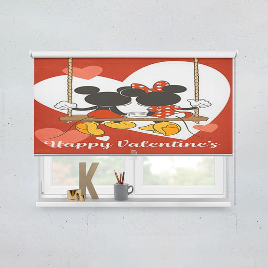 Love Is In Swing Mickey Mouse And Minnie Mouse Window Roller Blinds Shades