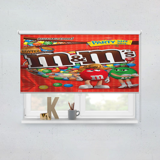 M&M'S English Toffee Peanut Chocolate Candy Flavor Window Roller Blinds Shades