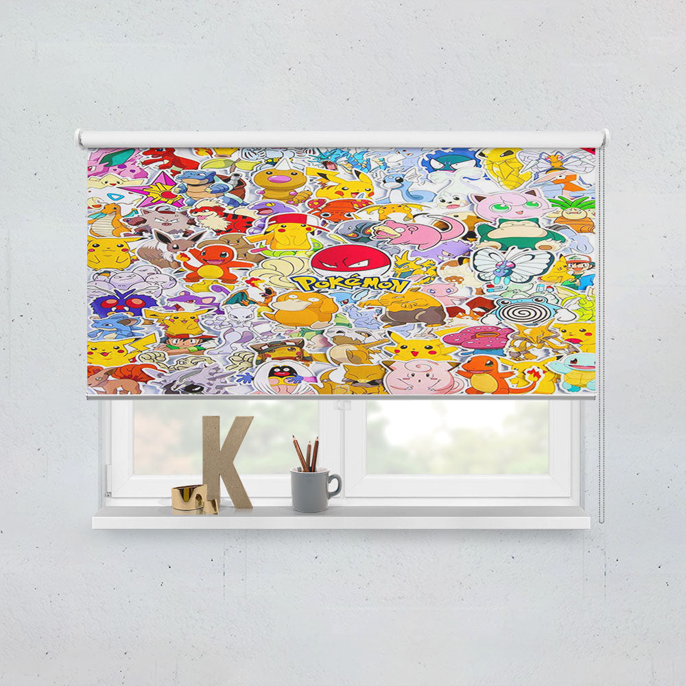 Many Cute Pokemon Creature Characters Cartoon Window Roller Blinds Shades