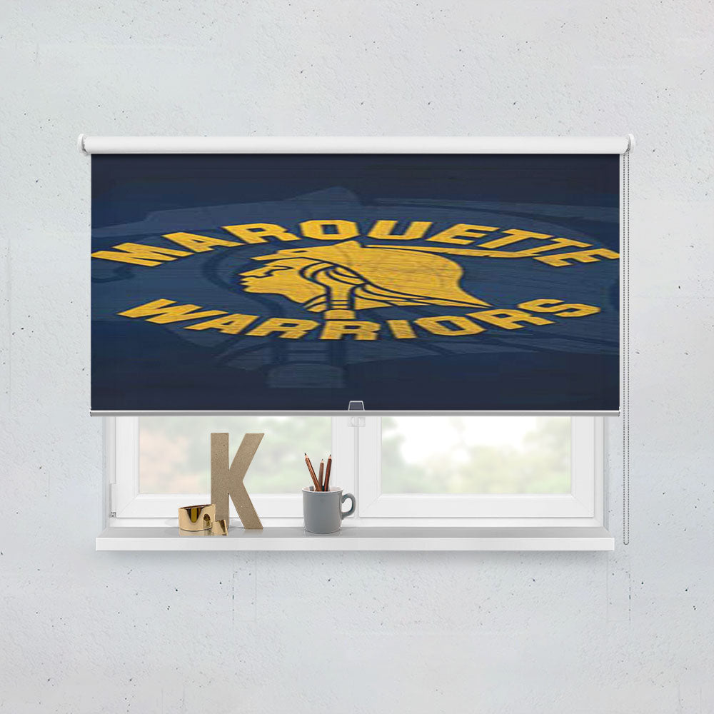 Marquette Warriors Logo Scratch Window Roller Blinds Shades