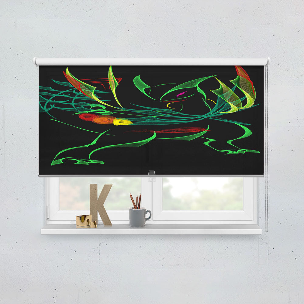Mega Sceptile Pokemon Line Art On Black Window Roller Blinds Shades