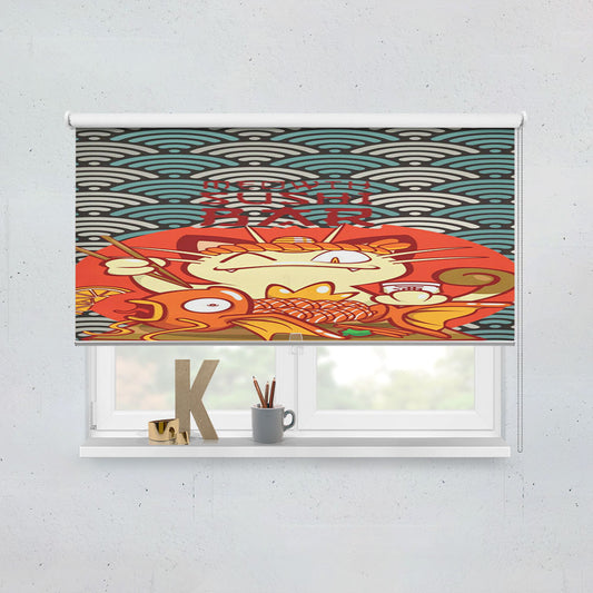 Meowth Sushi Pokemon Artwork Window Roller Blinds Shades