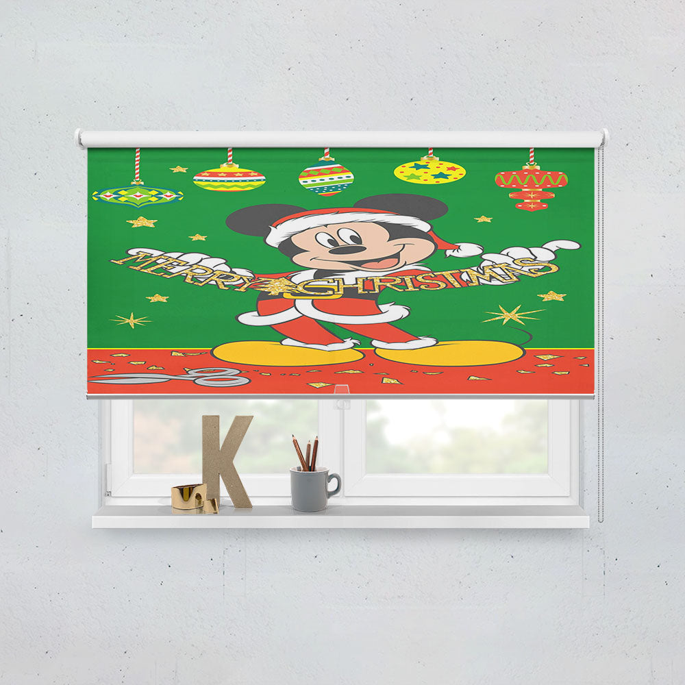 Merry Christmas Cutout Mickey Window Roller Blinds Shades