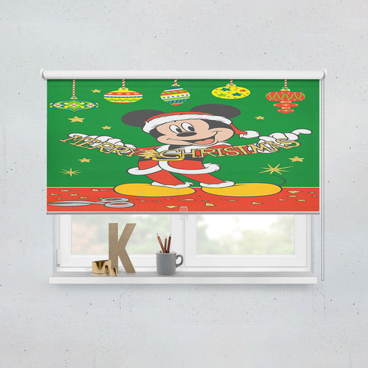 Merry Christmas Cutout Mickey Window Roller Blinds Shades