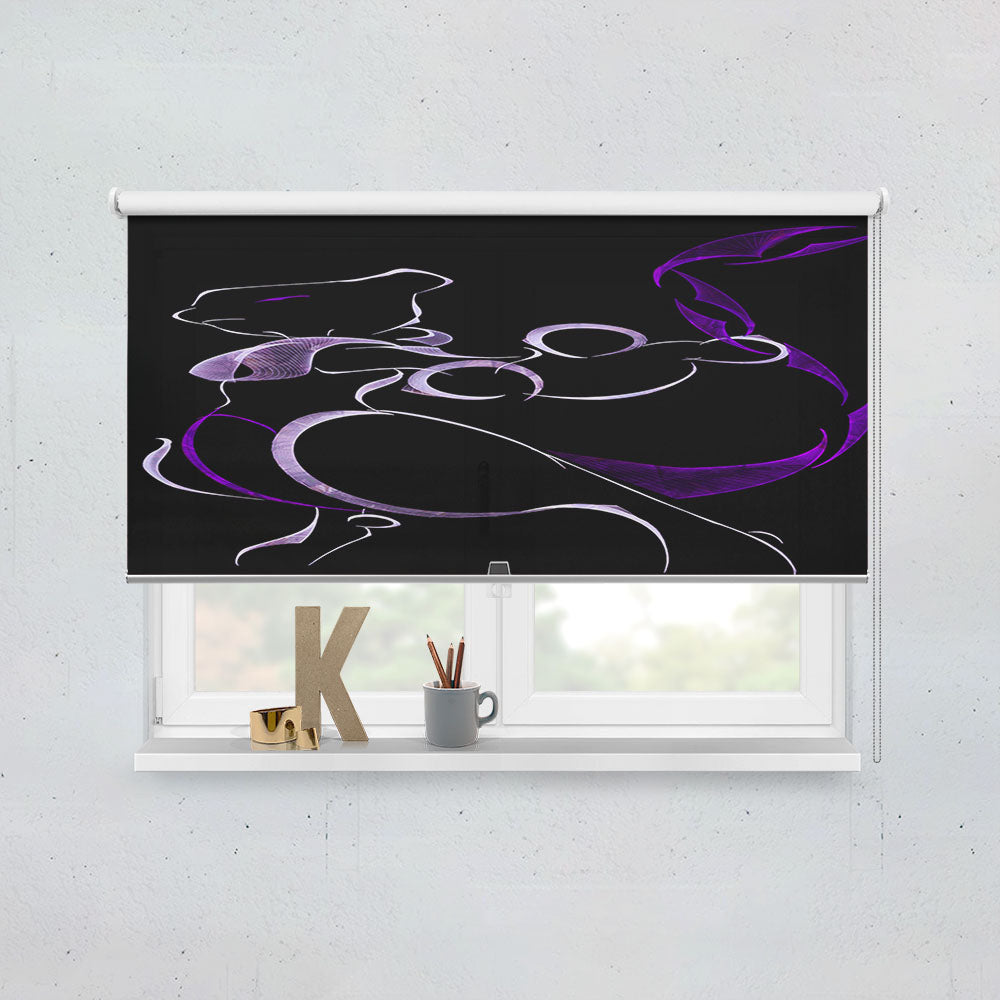 Mewtwo Pokemon Line Art On Black Window Roller Blinds Shades
