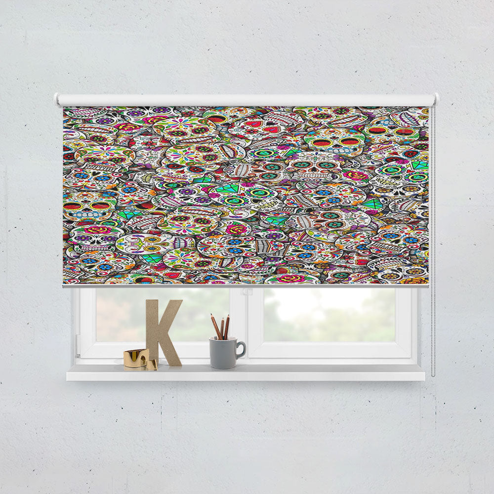 Mexican Sugar Skulls Grateful Dead  Window Roller Blinds Shades